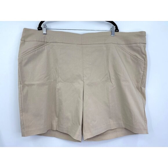 JMS Just My Size Pull On Pant Stretch Shorts Tan Beige Size 4X NWOT - Picture 1 of 5